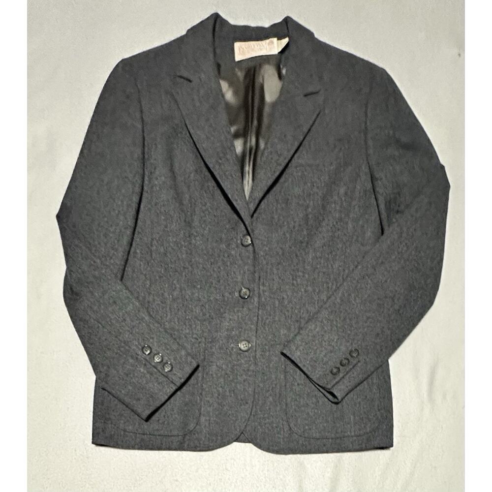 VTG Pendleton Women’s Size 12 Gray 100% Virgin Wool Blazer Single Breasted EUC